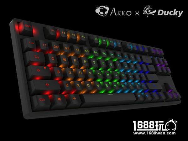 Akko X Ducky发布One 87 RGB银轴PBT二色机械键盘[多图]图片1