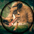 野外猎猪狙击手射击