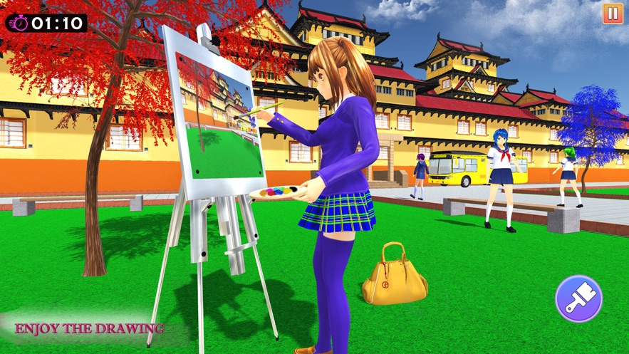 动漫女孩生活高中3D游戏免费版图片1